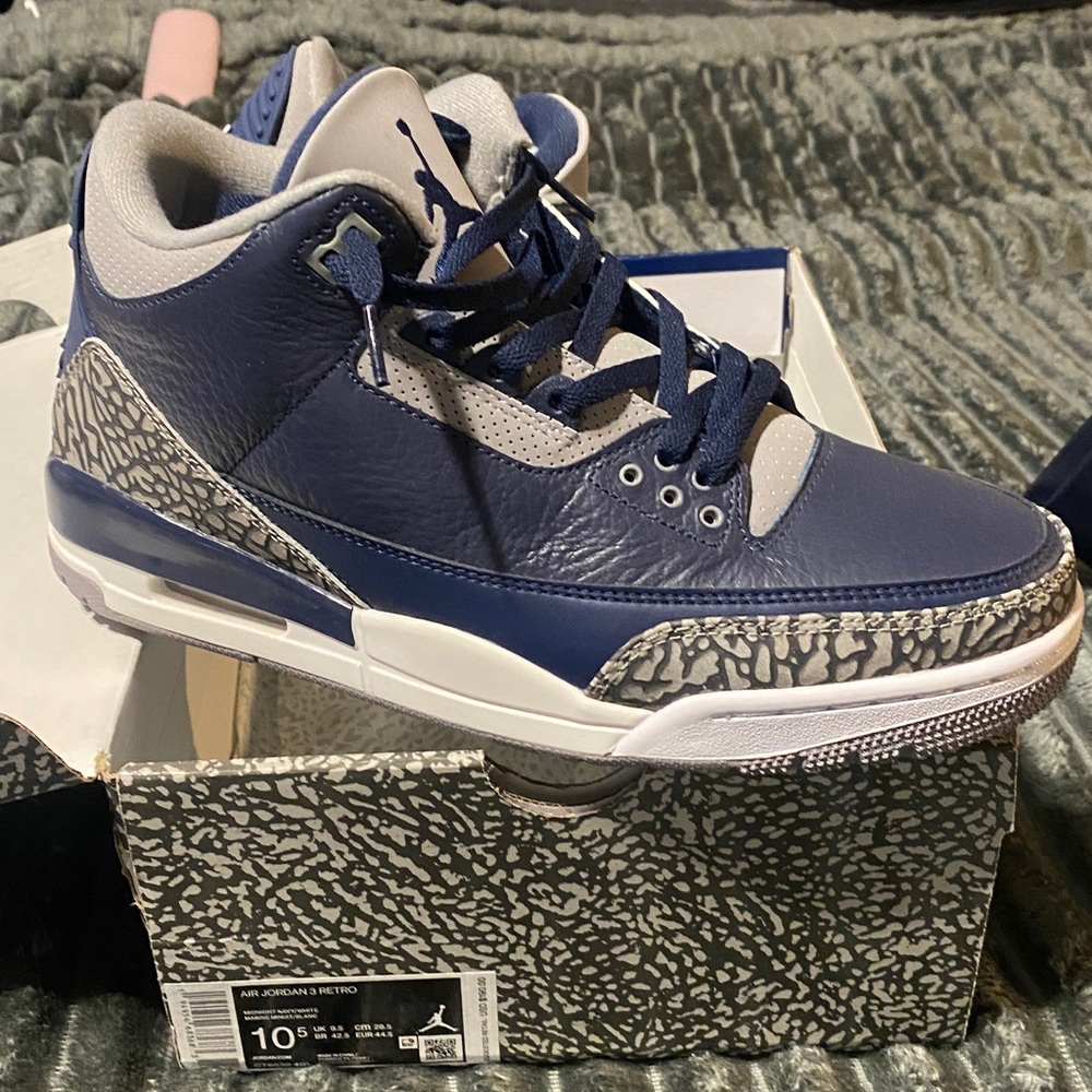 Jordan Air Jordan 3 Retro Midnight Navy/White - Picture 8 of 12